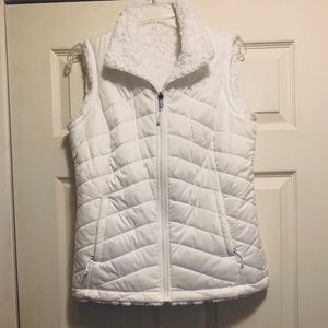 The North Face white reversible puffer vest